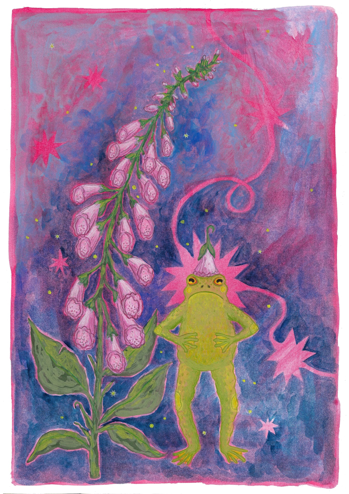 Foxglove Frog A5 Print