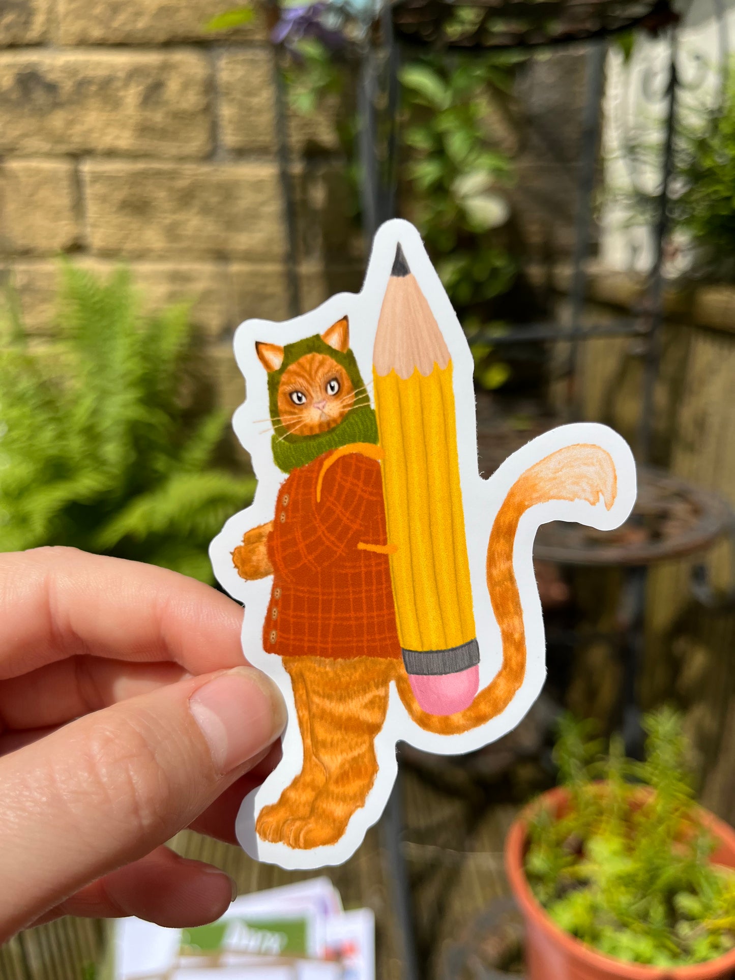 Pencil Cat Sticker
