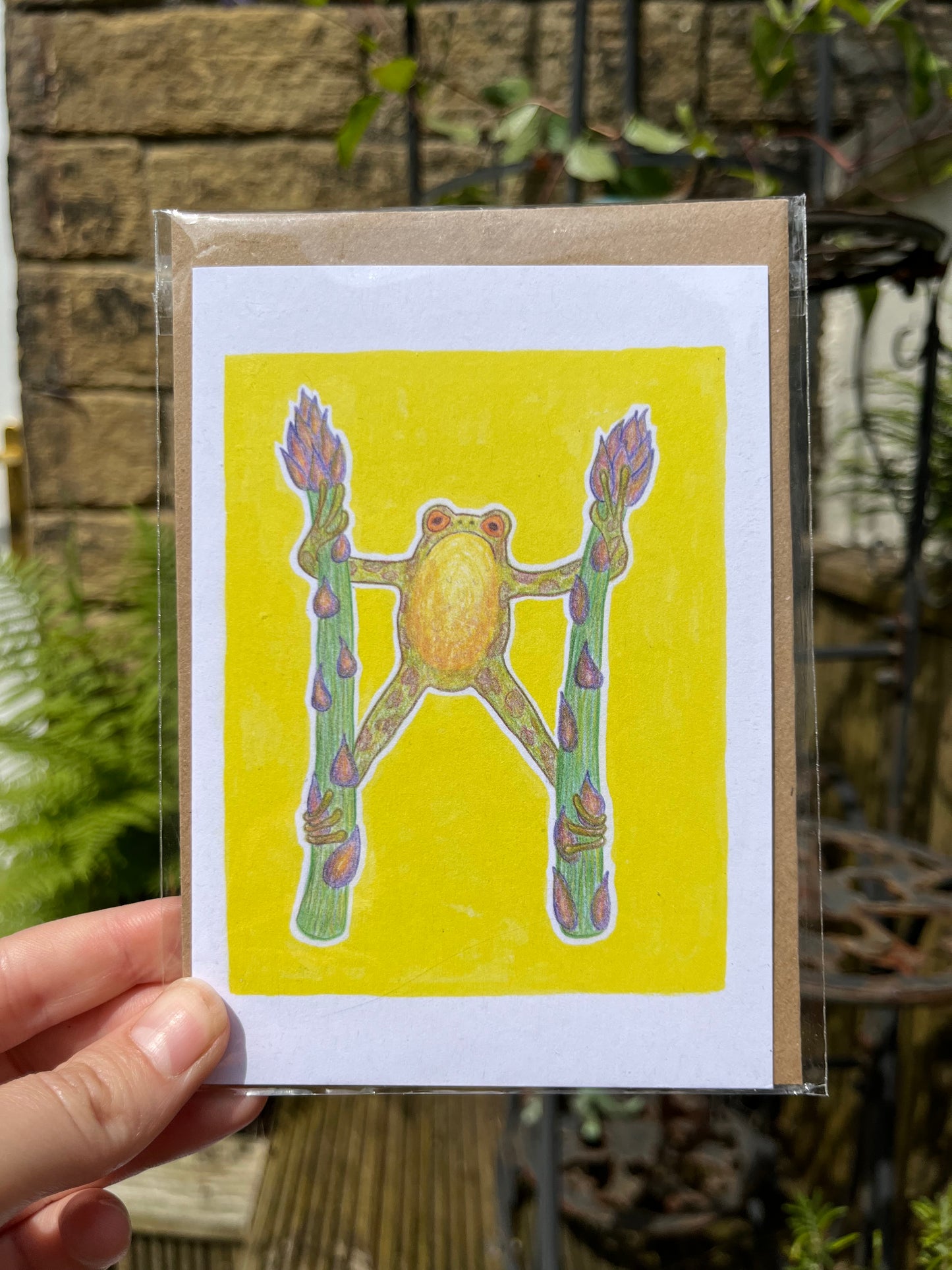 Asparagus Frog Card