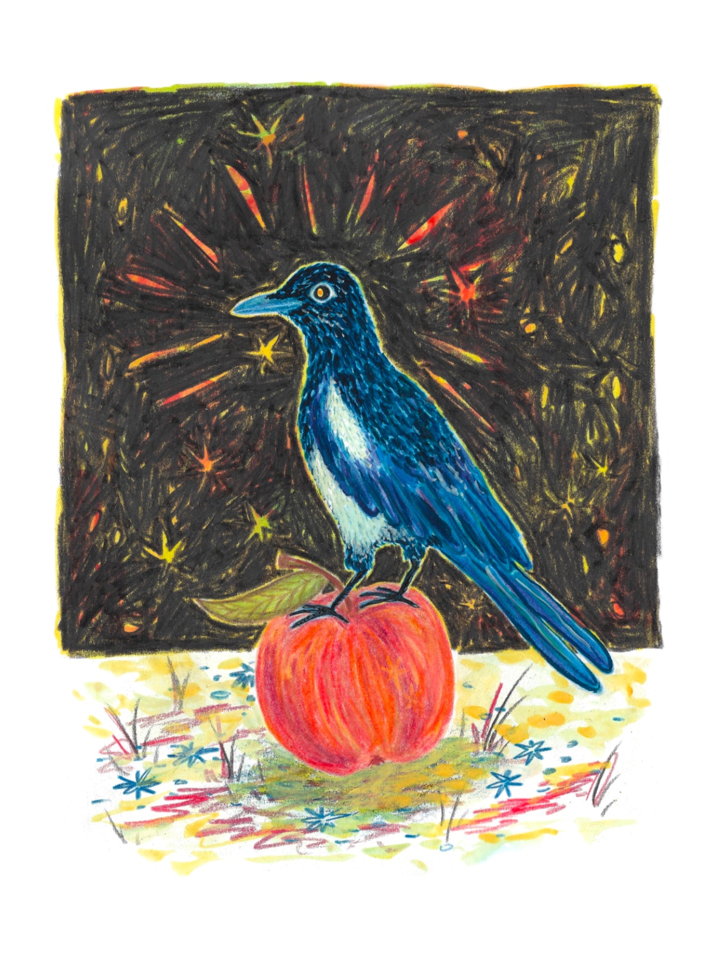 Magpie Apple A5 Print