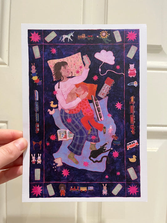 Feeding in the Glow A5 Print