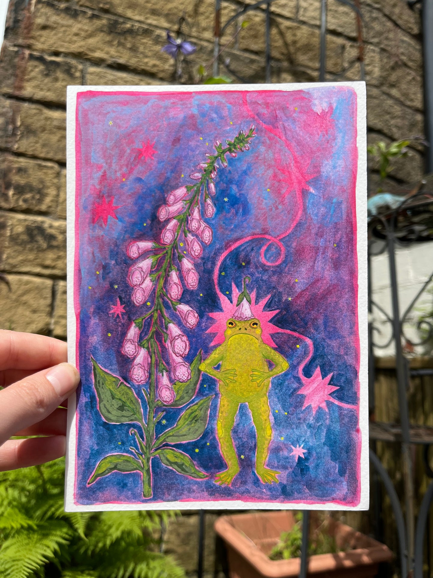 Foxglove Frog A5 Print