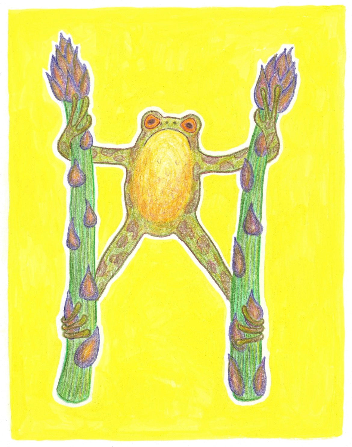 Asparagus Frog Card