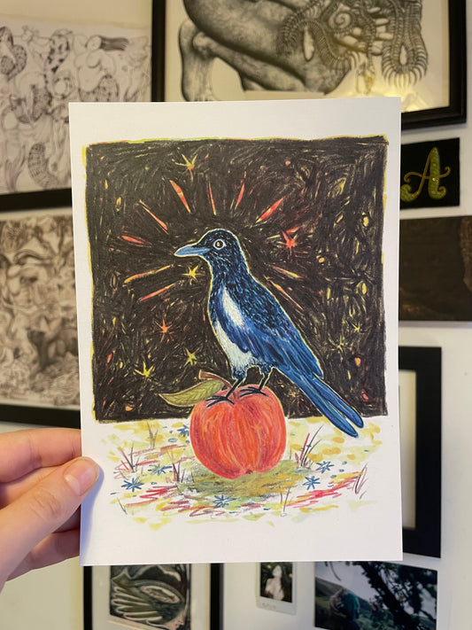 Magpie Apple Print