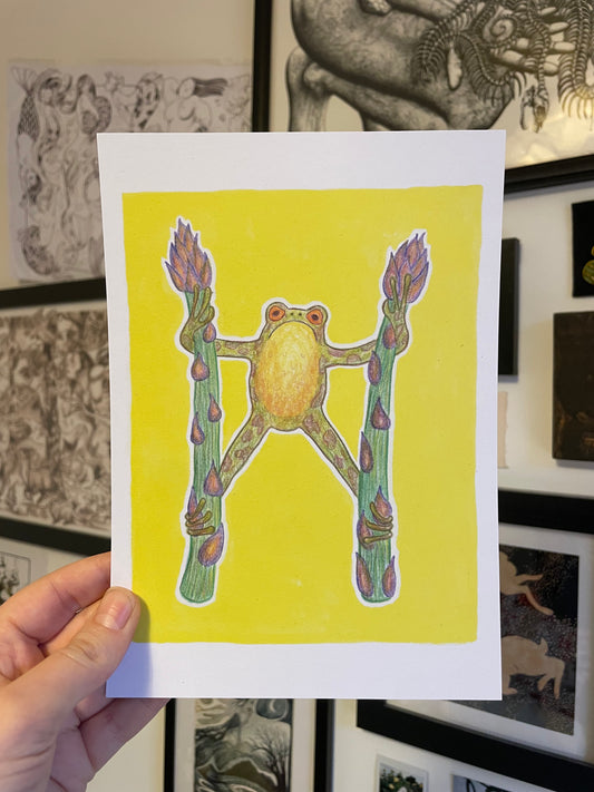 Asparagus Frog Print